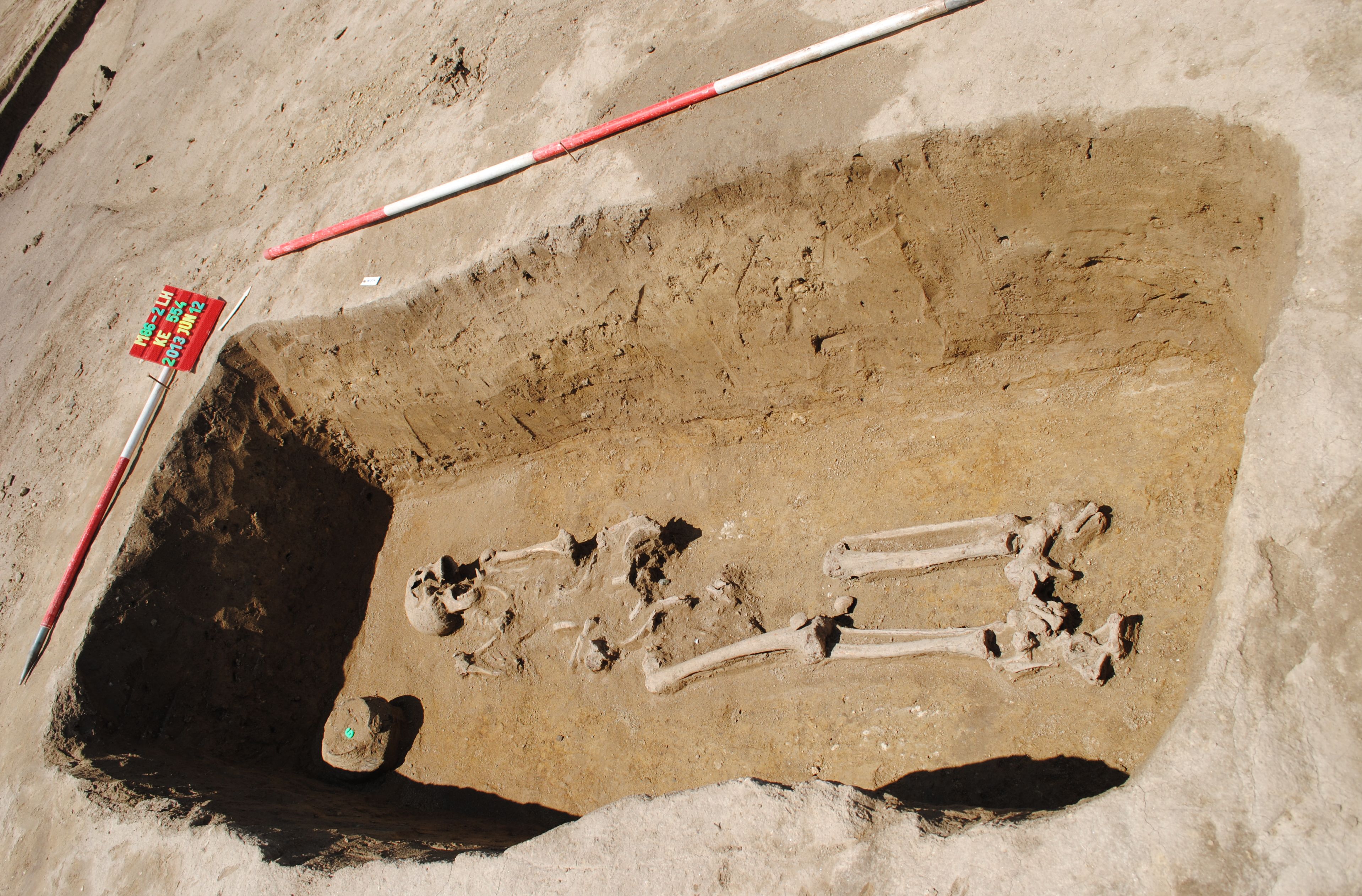 excavated grave